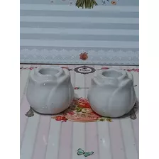 Antiguos Porta Velas De Porcelana Rosas Rositas