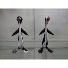 Manyantiques - Figuras En Cristal De Murano Pingüinos.