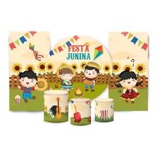 Super Kit Painéis Festa E Capas Tecido Arraiá Festa Junina