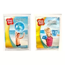 Pack Flotador De Brazo Y Pelota De Playa Inflables Niños