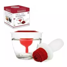 Pincel Pincelador Cozinha De Silicone Reservatorio Vidro