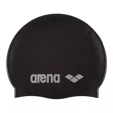 Gorra De Natación Arena Classic Silicone Color Negro Diseño Liso Tamaño Único Adultos Silicona