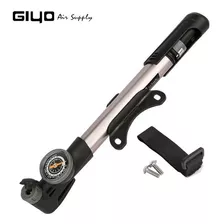 Bomba Manômetro 120psi Giyo Gp-993 Alumínio Bike Com Suporte Cor Titânio