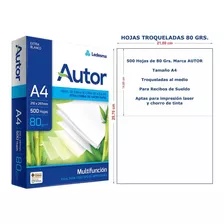 500 Hojas Troqueladas A4 80grs Para Recibo De Sueldo X5