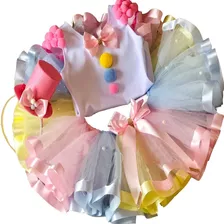 Roupa De Aniversário De Tutu Das Circo/palhacinha De Pompom