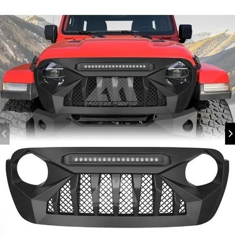 Parrilla Angry Enojado Barra Led Jeep Jl 2018-2024 Gladiator Foto 3