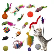 Kit 8 Brinquedos Interativos Para Gato Com Varinha Diversão 