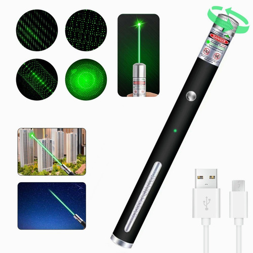 Puntero Láser Verde Proyector Con Carga Usb Recargable 20km