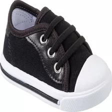 Sapatinho De Bebe Infantil Keto Baby Star Preto Branco