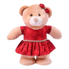 Urso De Pelúcia Princesa Com Vestido 30cm 