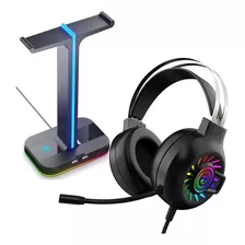 Soporte Y Auriculares Gamer Razeak Rh 18 7.1 Rgb Led Css®