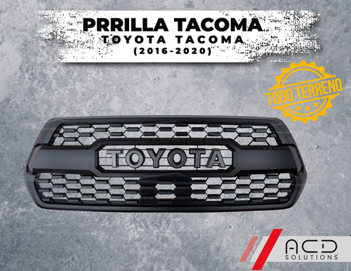 Parrilla Toyota Tacoma 2018 2019 Negra Con Emblema Plateado Foto 2