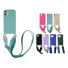 Case Protector iPhone 13 / Pro / Max - Silicona Con Correa 