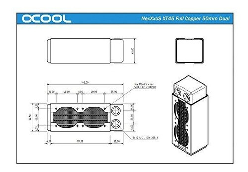 Alphacool Nexxxos Xt45 Completa En Cobre Radiador 100, 50 Mm Foto 5