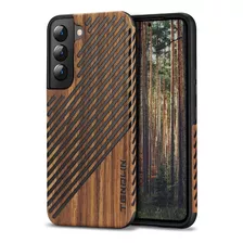 Funda Madera Hibrida Cuero Para Samsung Galaxy S22 Plus