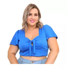 Cropped Blusinha Lacinho Plus Size