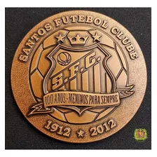 Medalha Bronze Santos Pelé Cmb Certif Moeda Centenario