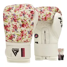 Guantes De Boxeo Rdx 10 Oz Blanco Con Flores