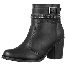 Bota Feminina Cano Curto Conforto Moda Salto Grosso Promoção