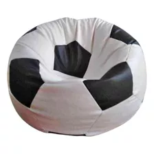 Puff Modelo Pelota Colores Blanco Con Negro De 1 Mt X 1 Mt