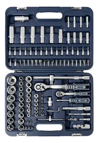Kit Herramientas Llaves Tubo Bremen 110pz Enc 1/2 - 1/4 Cod. 6499 Dgm Azul Oscuro