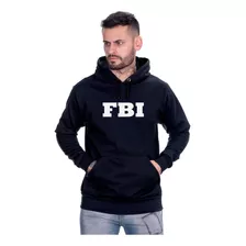 Blusa De Frio Canguru Personalizada Fantasia Fbi Festa Blusa