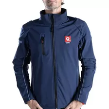 Campera Moto Softshell Blue Jacket Protecciones Qobu Avant