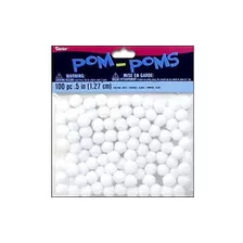 Darice Pom Poms 1-2 100 - Paquete: Blanco.