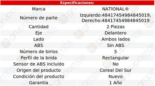 Mazas Delanteras Sin Abs National Dodge Daytona 1989 A 1993 Foto 4