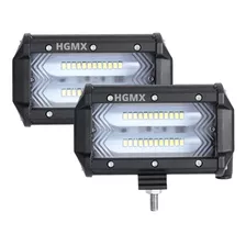 Par Faros Auxiliares Barra 24 Led 72w Lupa 12~24v Dually 