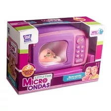 Microondas De Brinquedo Litlle Cook Com Pedaço De Pizza Zuca Cor Rosa E Lilás