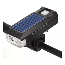 Luz Lampara Led Bicicleta Recarga Solar O Usb Ultra Brillo