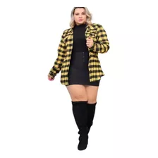 Camisa Xadrez Feminina Plus Size Flanelada - Belinda