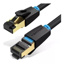 Cable De Red Vention Ikabf Certificado - 1 Metro - Premium Patch Cord - Blindado Sstp Rj45 Ethernet 40gbps - 2000 Mhz - 100% Cobre