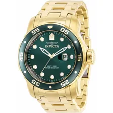 Reloj Invicta Pro Diver Quartz Oro De Esfera Verde 39088
