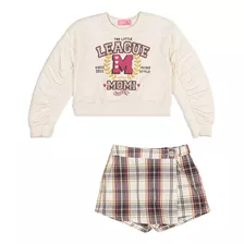 Conjunto Infantil Feminino Casaco + Short Saia J5144 Momi