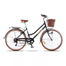Bicicleta De Paseo Aurora Vita Retro R26 6v Dama Aluminio *