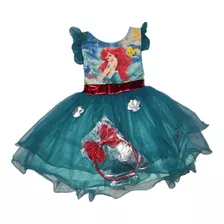 Sirenita Ariel Vestido Para Niña Con Accesorio