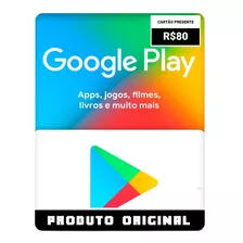 Gift Card Google Play R$80 Reais Brasil Envio Flash