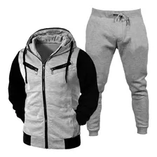 Conjunto Moletom Jaqueta Slim Blusa De Frio E Calça Jogger