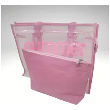 Bolsa Sacola Praia Piscina Transparente + Nécessaire Verão