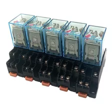 5 Pcs Ac 110 120 V 5a Bobina 5 Mm Rail Din Rail Dpdt 8p...