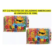 2 Pacotes De Geladinho Americano Buschle - 40 Unidades 55ml