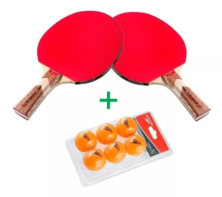 Kit Ping Pong Speedo 2 Raquetes Icebreaker + 6 Bolas
