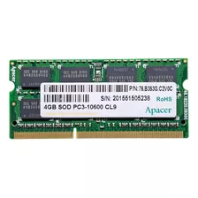 Memoria Sodimm Ddr3 4gb 10600s 1333mhz Apacer 1.5v Envios