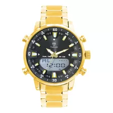 Relógio Masculino Tuguir Anadigi Tg1815 Dourado E Preto