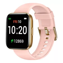 Reloj Inteligente Smartwatch Estilo De Vida Y Fitness Iw1 Color De La Caja Blanco Color De La Malla Rosa Color Del Bisel Dorado