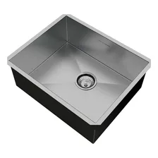 Cuba Inox Quadrada Escovada Fosca 50x40x20cm Calha Úmida - 5