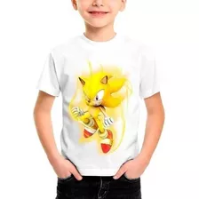 Camiseta Infantil Super Sonic The Hedgehog Game Filme #59