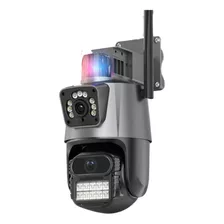 Câmera Wi-fi 4k 8mp Tela Dupla Luz De Polícia + Cartão 64g